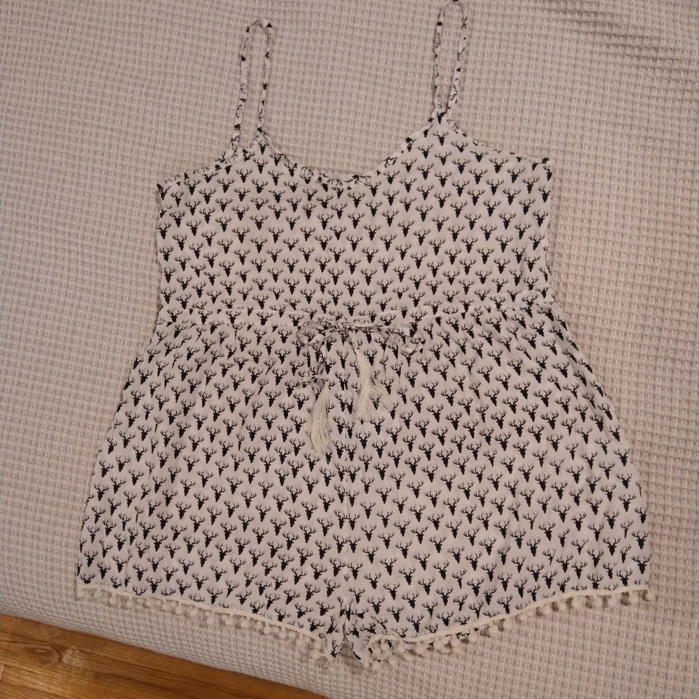 Deer Head Print Romper